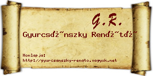 Gyurcsánszky Renátó névjegykártya
