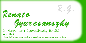 renato gyurcsanszky business card
