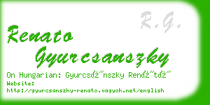 renato gyurcsanszky business card